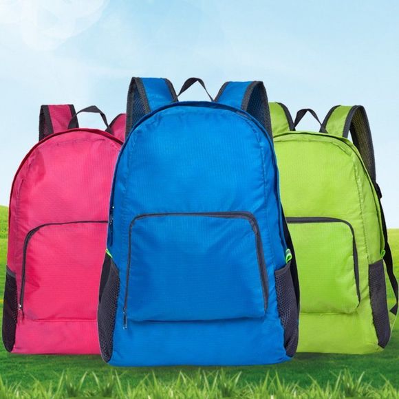 Foldable Waterproof Backpack-Gender Neutral - Blue - NWT - Picture 2 of 9